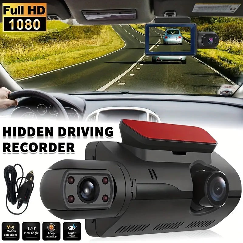 1080P Dual Lens Car DVR Dash Cam Video Recorder G-Sensor Front And Inside Camera